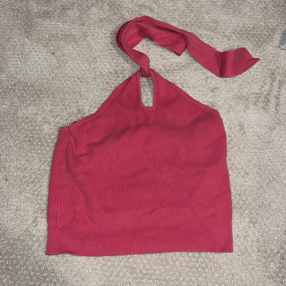 Banana Republic Knit Halter Tie Neck Cropped Top